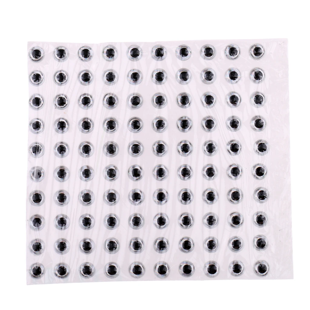 100PCS/Sheet 3D Holographic Fishing Lures Eyes DIY Round Pupil Eyes for Fishing Bait/Fly Tying/Fishing Lures for Fishing Lovers