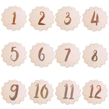

Kids Baby Monthly Wooden Card Double Sided Milestone Stickers Blocks U50F