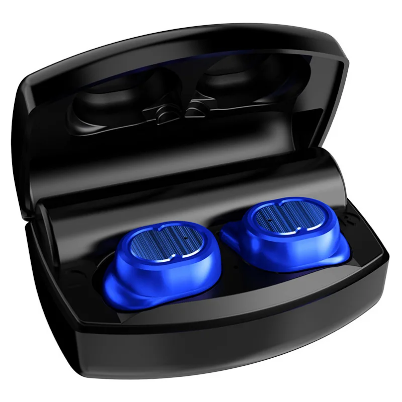 Blue Bluetooth наушники настоящие беспроводные наушники Tws 5,0 спортивные наушники стерео бас гарнитура шумоподавление для телефонов - Цвет: Blue