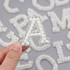 26 English Letters Pearl Rhinestone Patches For Clothes A-Z Alphabet Pearl Rhinestones Applique Sew On/Glue On Patches DIY Name ► Photo 3/6