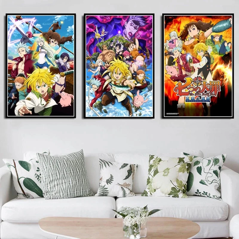 

Posters And Prints Japan Anime Comic THE Seven Deadly Sins Art Painting Wall Art Canvas Wall Pictures For Living Room Home Decor
