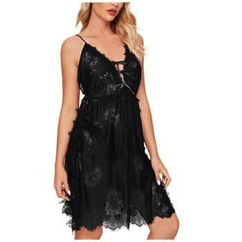 

camisón sexy nightdress Women's Sexy Big Eyelash Code Sexy Lingerie Bow Sling nightdress Underwear nightgown начнушки женские