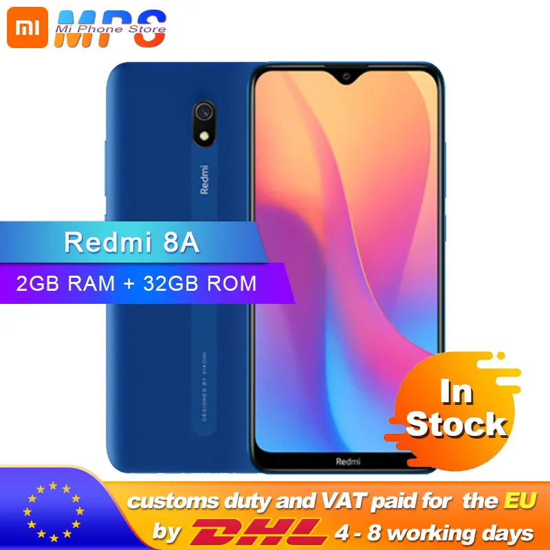 Глобальная версия смартфона Xiaomi Redmi 8A 2 ГБ 32 Восьмиядерный процессор Snapdargon 439 5000