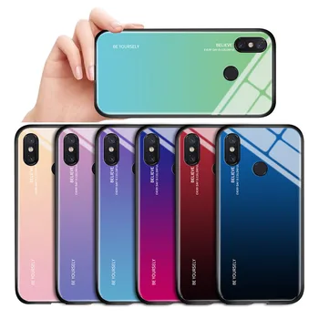 

For Xiaomi mi Mix 2 2S 3 Max 2 3 Cases Luxury Aurora Rainbow Casing Gradient Series Case Shockproof Tempered Glass Back Cover