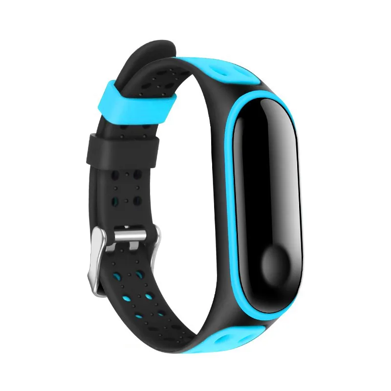 Спортивный mi Band 4 3 браслет на запястье для Xiaomi mi band 3 4 ремешок силиконовый mi Band 3 4 Смарт-часы аксессуары mi band 4 ремешок - Цвет: new black blue