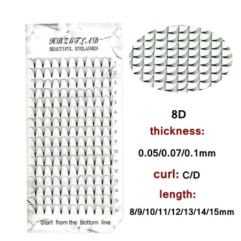 

NEW 16 lines Russian Volume Eyelash 8D Eyelash Extensions 0.05/0.07/0.1mm Thickness C/D Mink Strip Eyelashes Individual Lashes