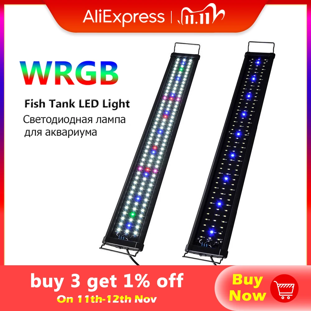 

Eco Aquarium LED Lighting WRGB Fish Tank Decoration Lamps Coral Water Grass Landscaping Plant Grow Lighting Aquarium Bracket Lam