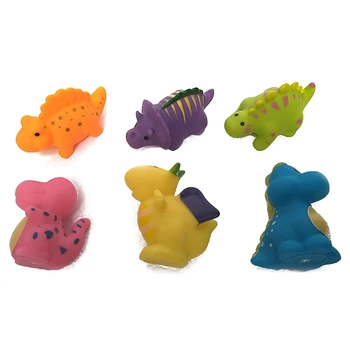 

6Pcs/Set Baby Bath Toys Cute Cartoon Dinosaur Bathtub Toys Silicone Rubber Floating Bath Toys Kids Water Toys