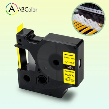 

18490 Labels For DYMO Rhino Flexible Nylon Label Tape 18490 Industrial Tape 12mm for DYMO Rhino 4200 5200 5000 6000 Label Maker