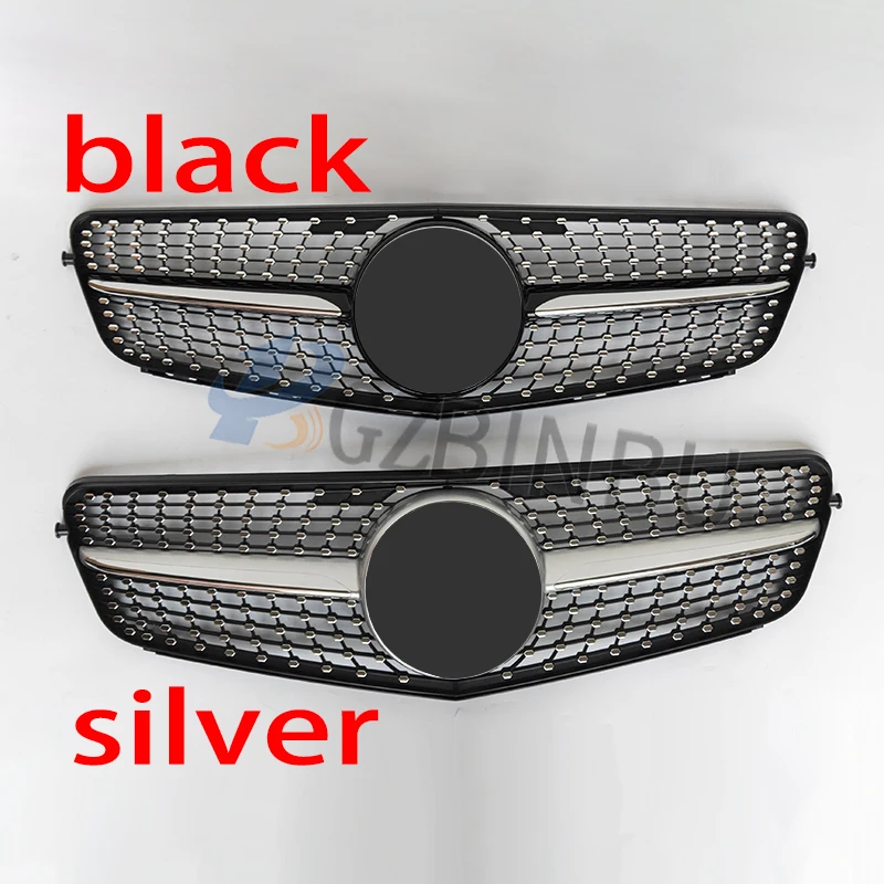 Для w204 mercedes benz c-класс w204 griglia paraurti anteriore di stile del diamante Argento/Nero C180 C200 C260 C300