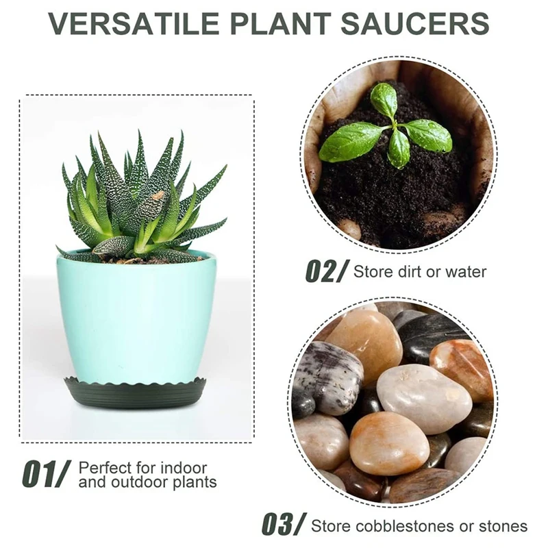 10 Inch Plastic Saucer Tray for Plant Flower Pot of Garden Indoor Outdoor 12 Pack
