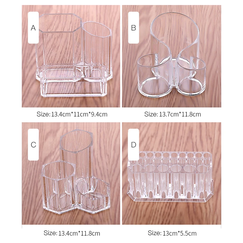 Space-Saving Makeup Storage Box With Compartments Transparent Acrylic Brush Eyebrow Pencil Brush Lipstick Storage Tube S1