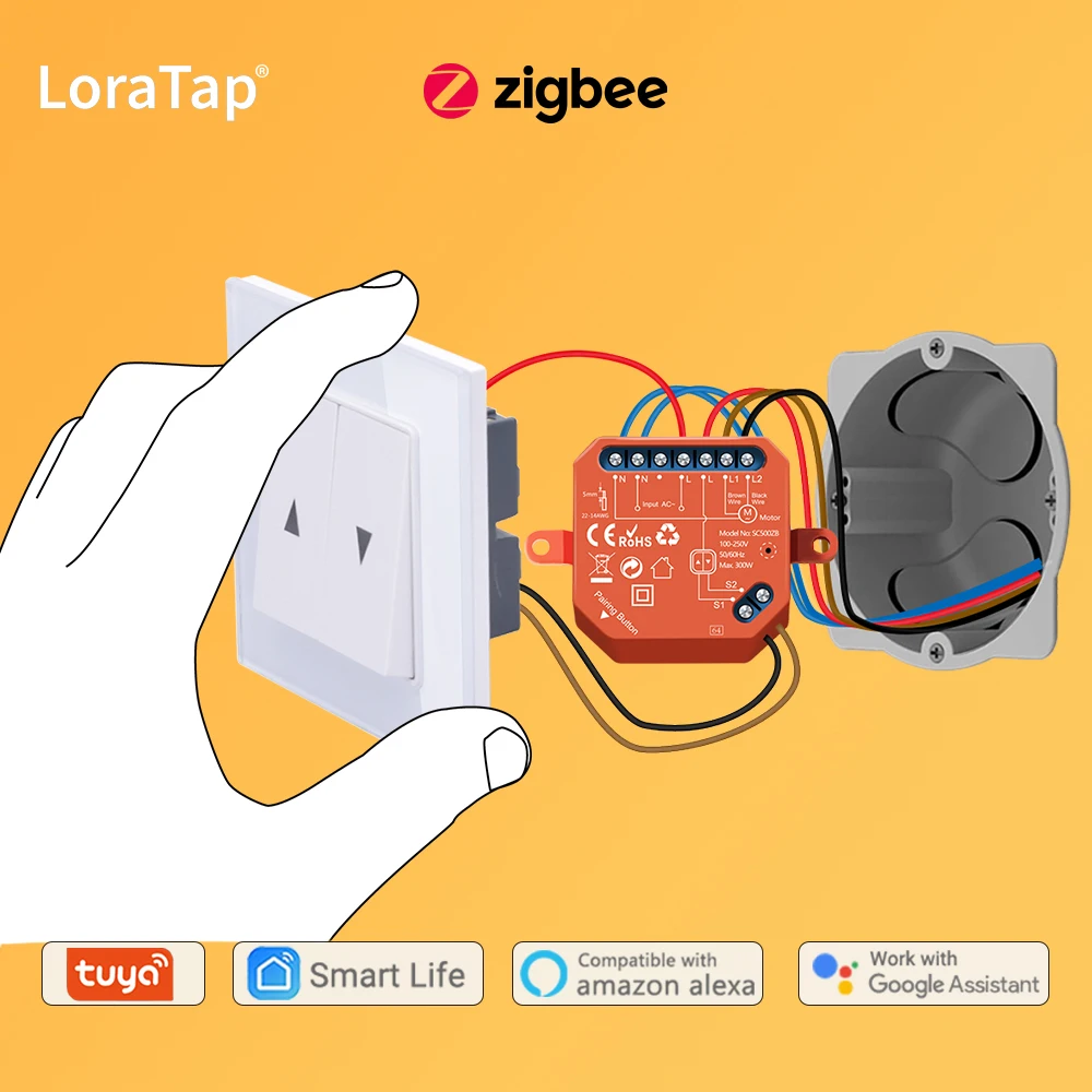 LoraTap ZigBee 3 0 Tuya умный модуль переключения штор для жалюзи с управлением Alexa Google Home App