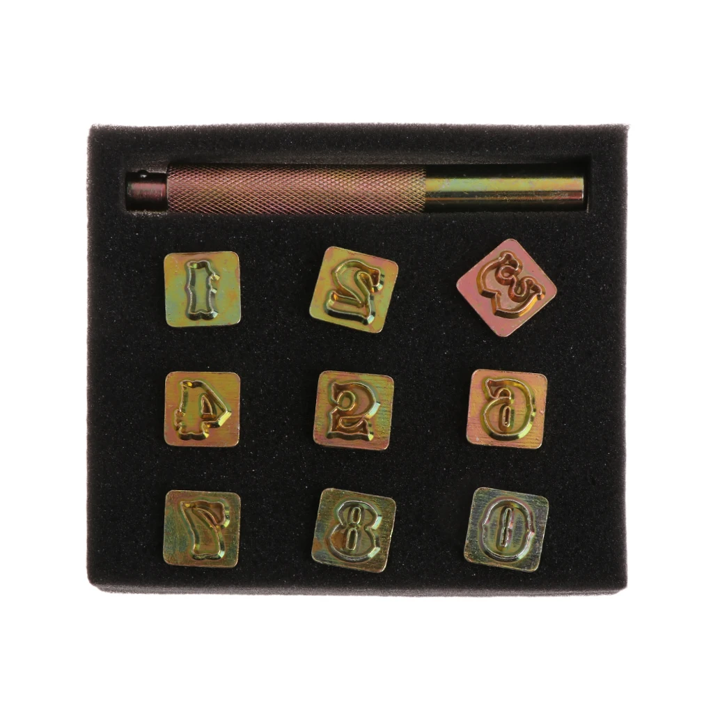 

2020 New 9pcs/set Steel Number Leather DIY Printing Punch Stamper Set Metal Punching Hand Tools Craft 13mm