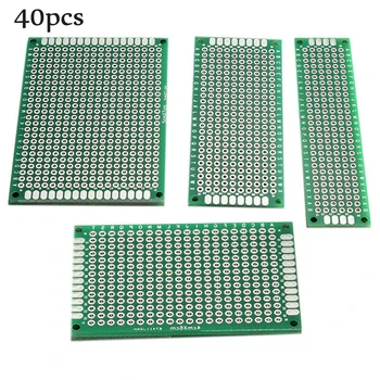 

40pcs Prototype Circuit Board Universal DIY 0.1inch/2.54mm Electronic Components Supplies Computer Replacements