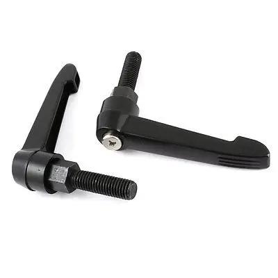

2pcs 11.7mmx40mm Thread Metal Adjustable Fixing Knob Handles Lever Black