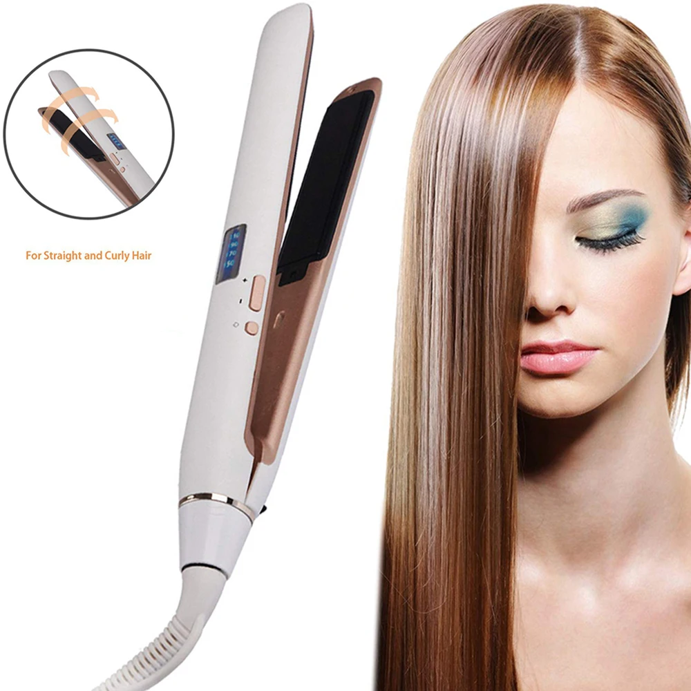 

2 In 1 110v-220v Ceramic Automatic Hair Straightener Fast Heating Lengthened Multifunctional Hair Straightener For Dry Wet Hair
