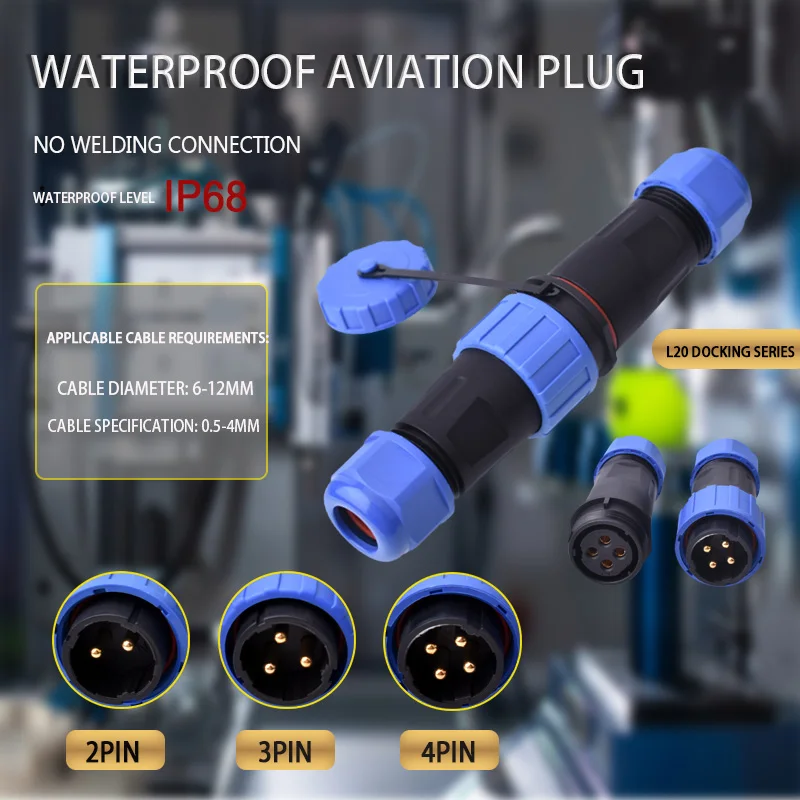 Eonvic TY28 Aviation Plug & Socket - 2 Pin Waterproof Panel Mount Connector, Quick Disconnect, IP68 Rated