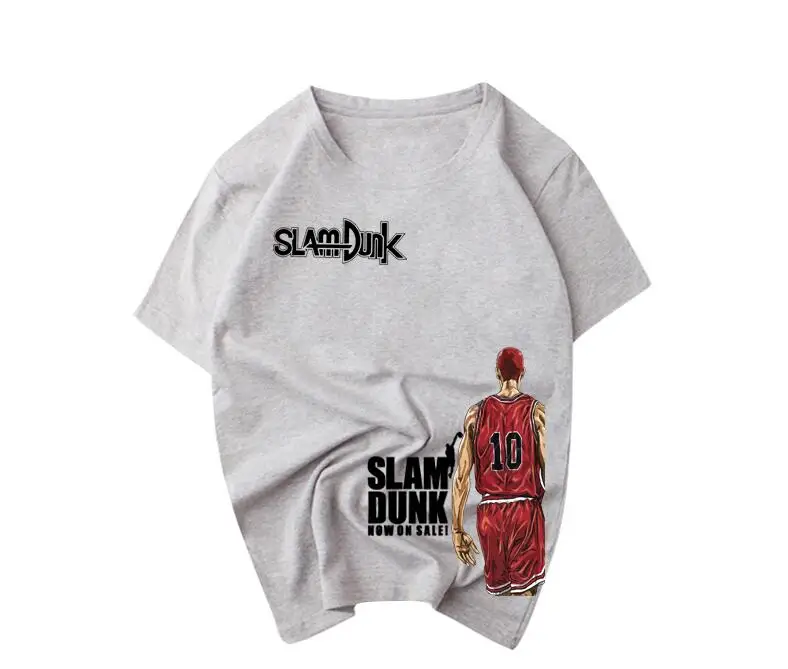 Летняя стильная футболка с аниме Slam Dunk, Мужская хлопковая футболка с рисунком, Мужская футболка Hanamichi Sakuragi