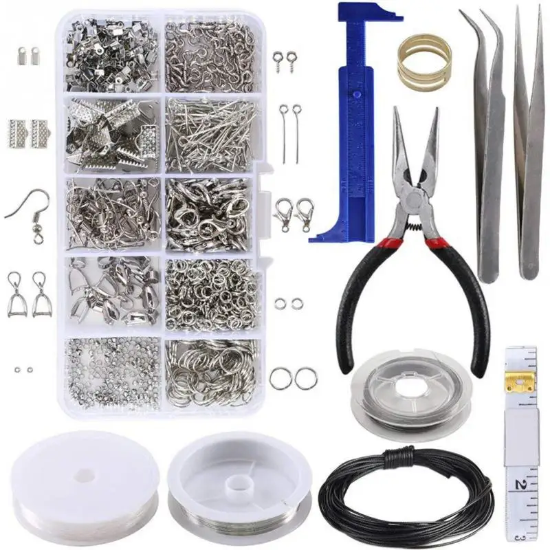 

16 Types Metal Jewelry Making Kit DIY Necklace Materials Repair Tool With Accessories Findings And Beading Wires Adults Supplies