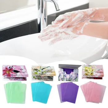 

15x Soap Paper Outdoor Travel Portable Washing Hand Bath Clean Slice Sheets Paper Soap Rose Lavender Jasmine Scent Soap
