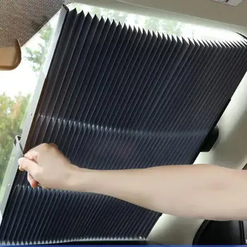 

Car Retractable Windshield Anti-UV Car Window Shade Car Front Sun Block Auto Rear Window Foldable Curtain 46cm Sunshade