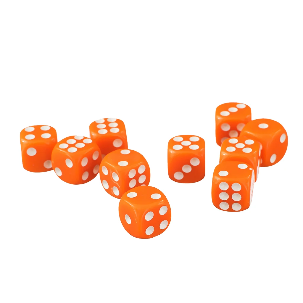 Hot Sale 50 x 12mm Opaque 6 Sided Spot Dice Games D6 RPG Gambling Dice Party Board Games Supplies Accessories 