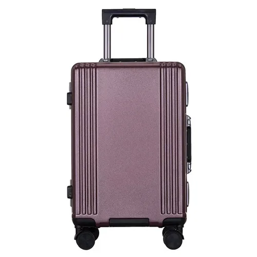 purple KLQDZMS роскошные сумки на колёсиках Спиннер алюминиевая рама тележка Дорожный чемодан 20 дюймов Carry On чемоданы 24 дюймов - Цвет: purple
