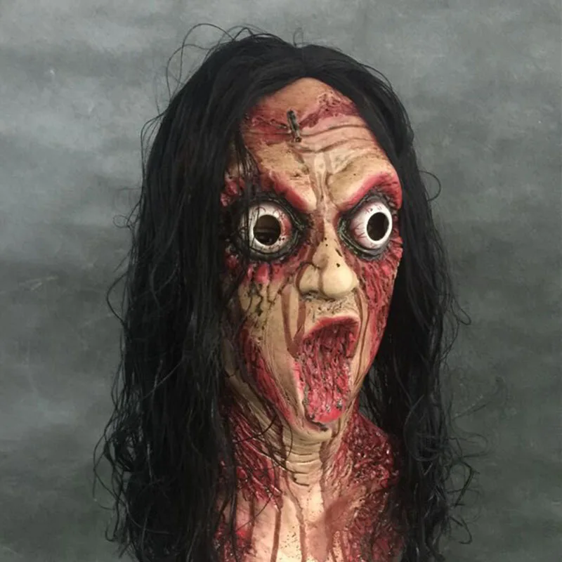 

Halloween Zombie Mask Adult Latex Scary Masks Women Female Full Head Face Breathable Horrible Mask Masquerade Fancy Dress props