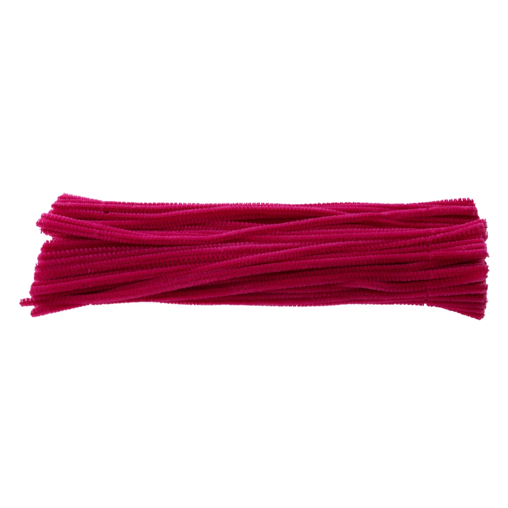 Hot Pink 100 шт стебли синели, очистители труб детские развивающие игрушки DIY ремесло спиральные стержни - Цвет: Hot Pink
