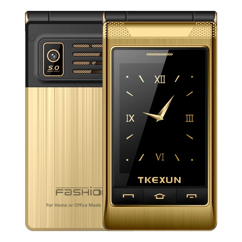 gold TKEXUN/Tiankexun G10-1 перевернутый мобильный телефон для пожилых людей Unicom мобильный Dual-4G сеть большой экран мобильный телефон для пожилых людей - Цвет: gold