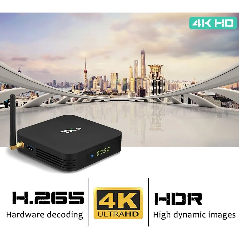 Live IP tv H6 чип TX6 android смарт-плеер четырехъядерный android 9,0 tv box 4 ГБ/32 ГБ