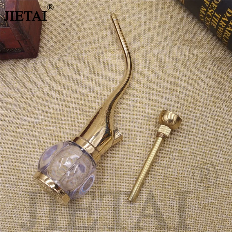 Brass Dual-use Mini Hookah Shisha Chicha Smoke Pipe Cosy Moment Cigarette Filter Tube Holder Tobacco Smoking Water Pipes