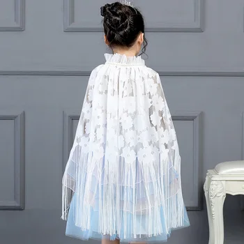 

2020 Girls Cardigans Jacket Kids Princess Cape Wedding Girl Coat for 4-10 Years Old Outcoat Shawl Girls Clothing 195122