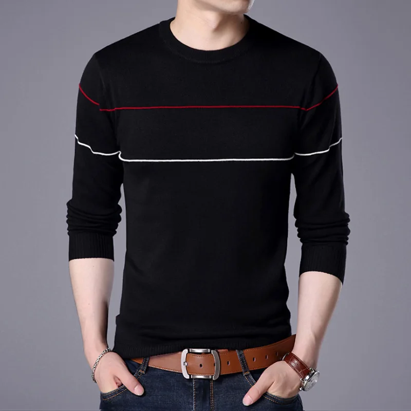 Свитер для мужчин осень зима мужская мода пэчворк цвет тонкий пуловер свитер популярно среди молодежи логотип Повседневный красивый трикотаж