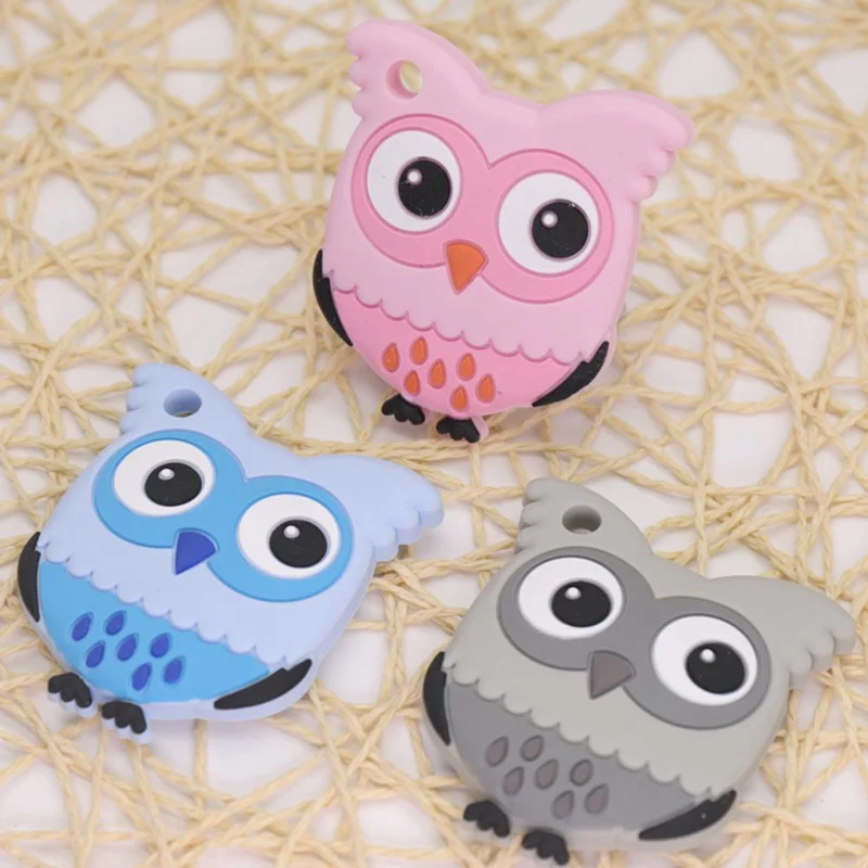 Мультфильм животных сова силиконовые молярные палочки DIY цепи зубной прорезыватель для малышей силиконовые прорезыватели BPA бесплатно Прорезыватель зубов