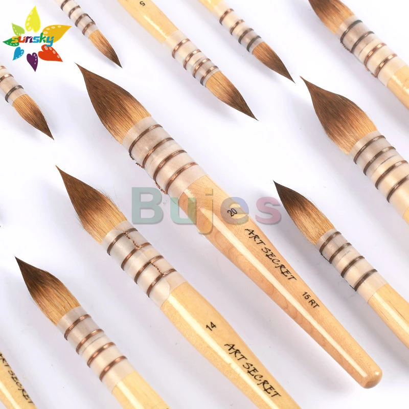 Original Artsecret 15 Rt Nylon Watercolor Brush Art Hand Painted Brush Professional Round Head Yellow White Mop Brush|Paint Brushes| - Aliexpress