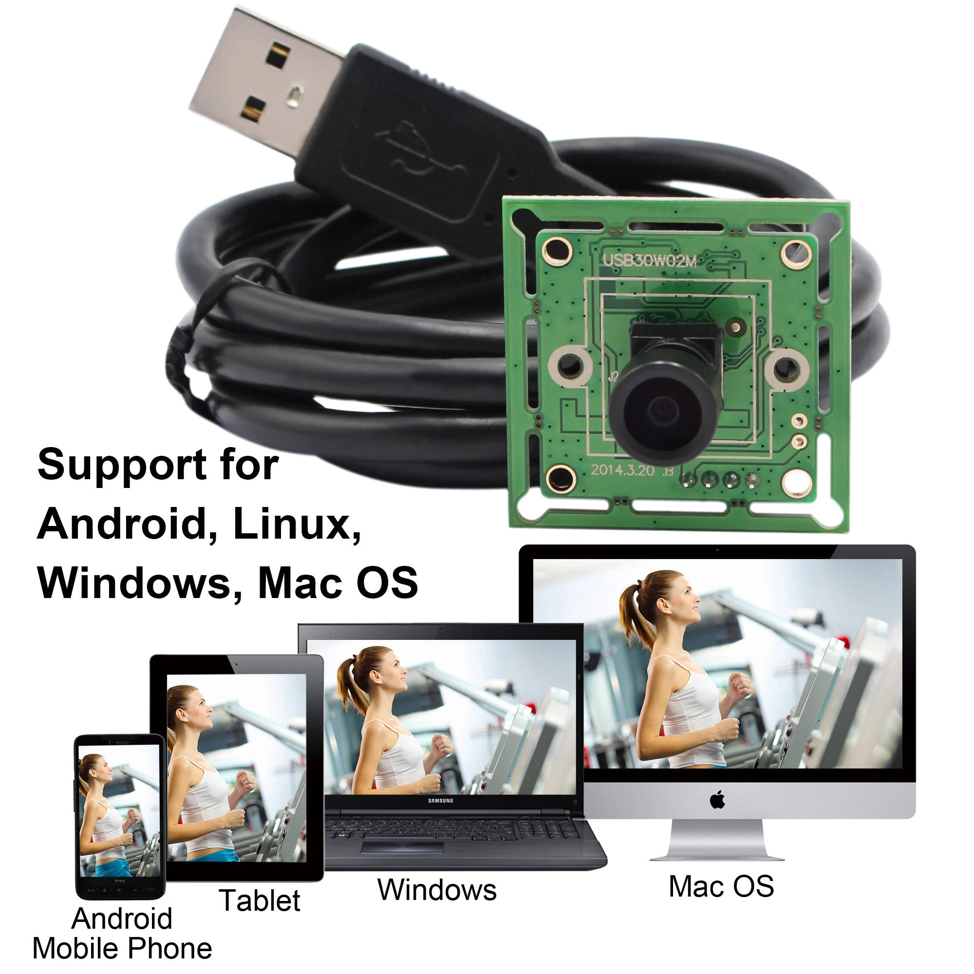 ELP 640*480 VGA USB2.0 OmniVision OV7725 цветной CMOS 100 градусов широкоугольный M7 Объектив USB модуль