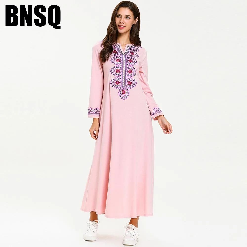 7701 pink BNSQ Дубай абайя для женщин хиджаб арабское вечернее платье кафтан марокейн кафтан Djelaba Femme мусульманское платье мусульманская одежда - Цвет: 7701 pink