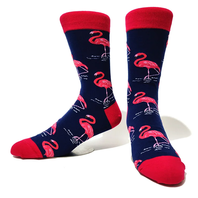 Men's Novelty Fun Graphic Cotton Socks - Unique Designs: Poker, Corgi, Frog, Burger, Piranha, Wolf, Avocado, Eagle