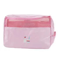 Large Capacity Hanging Travel Organizer Multifunctional Toiletry Wash Bag Women Cosmetic Bag Girls Make Up Bag - Цвет: Pink