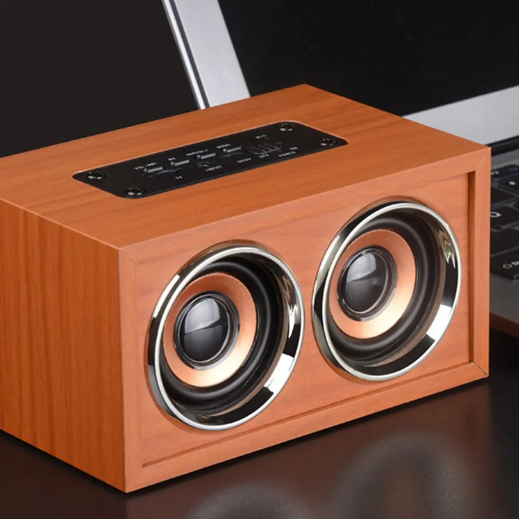 W4 Деревянный беспроводной Bluetooth динамик Портативный hifi шок бас домашний мобильный телефон двойной динамик компьютерное аудио