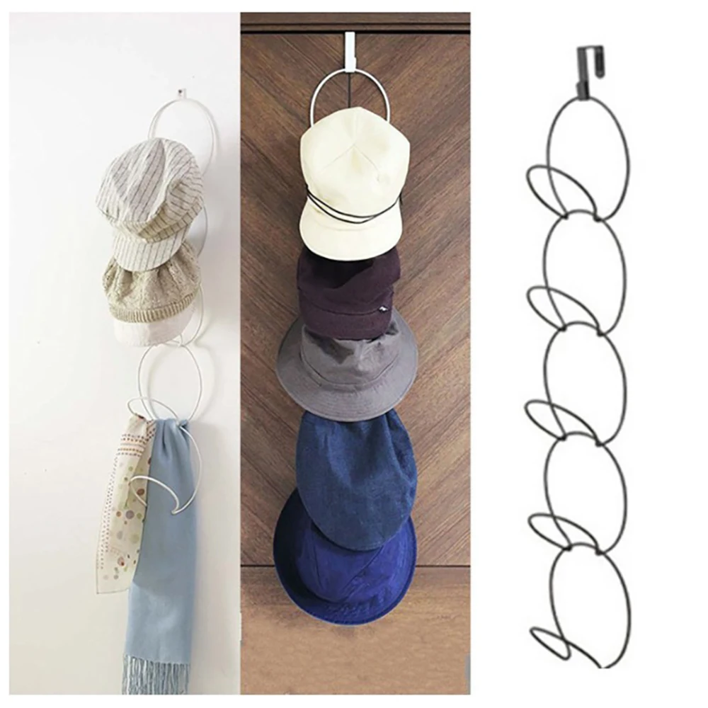 

5Pcs Adjustable Cap Organizer With Door Back Storage Hanging Strip Door Cap Rack Baseball Cap Holder Organizer Closet Hanger