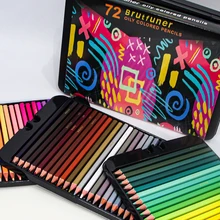 Brutfuner 72/120/180 renk profesyonel yağ renkli kalemler seti teneke kutu ahşap eskiz renkli kalem okul sanat malzemeleri