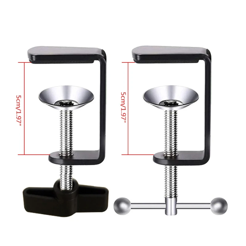 Universal C Shape Table Mount Clamp Fittings Metal Desk Clip Hose Microphone Stand Base