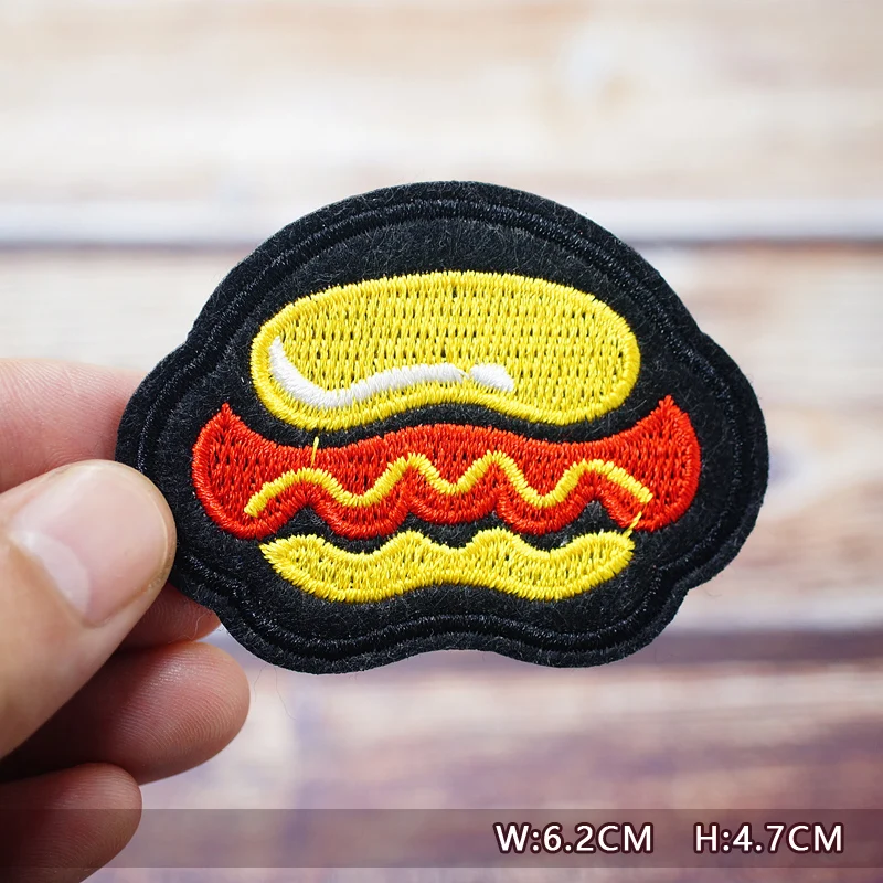 Watermelon Strawberry Pneapple Popcorn Sushi Patches Embroidery For T-Shirt Iron On Appliques Clothes Jeans Stickers Badges