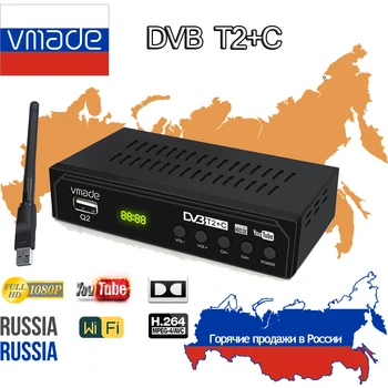 

Hot selling in Russia DVB T2+C TV receiver H.264 support youtube wifi AC3 DVB T2 TV Tuner DVB C set top box HD digital TV Tuner