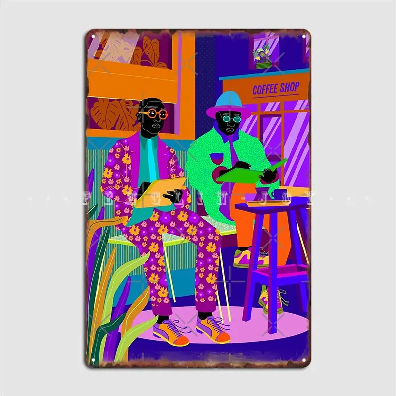 

Men Reading Metal Sign Pub Club Bar Funny Plaques Tin Sign Poster