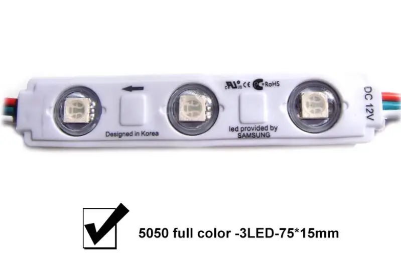 3 светодиодный S 5050 SMD RGB светодиодный модуль Водонепроницаемый 2811 1903 IC DC12V реклама свет, светодиодный Подсветка для письма канала