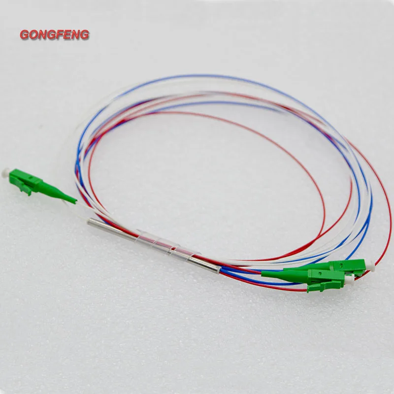 10pcs New 1x2  Mini Optic Fiber Splitter 0.9mm Steel Tube SM LC APC Pull Cone 50:50 Optic Equipment Connector Special Wholesale